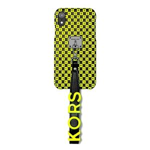 NWT Michael Kors Checkerboard leather iPhone 11, X, XS phone case w/ strap